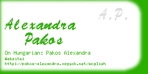 alexandra pakos business card